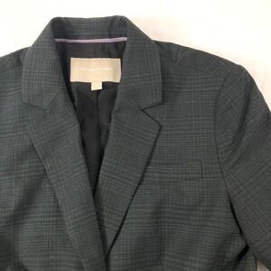 Banana Republic Blazer Women's Size 4 Gray Plaid Two Button Tweed Suit Jacket